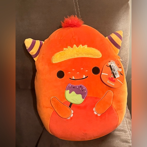Squishmallows Other - Ernest Squishmallow Monster with Candy Apply Plush Super soft Brand new.12”